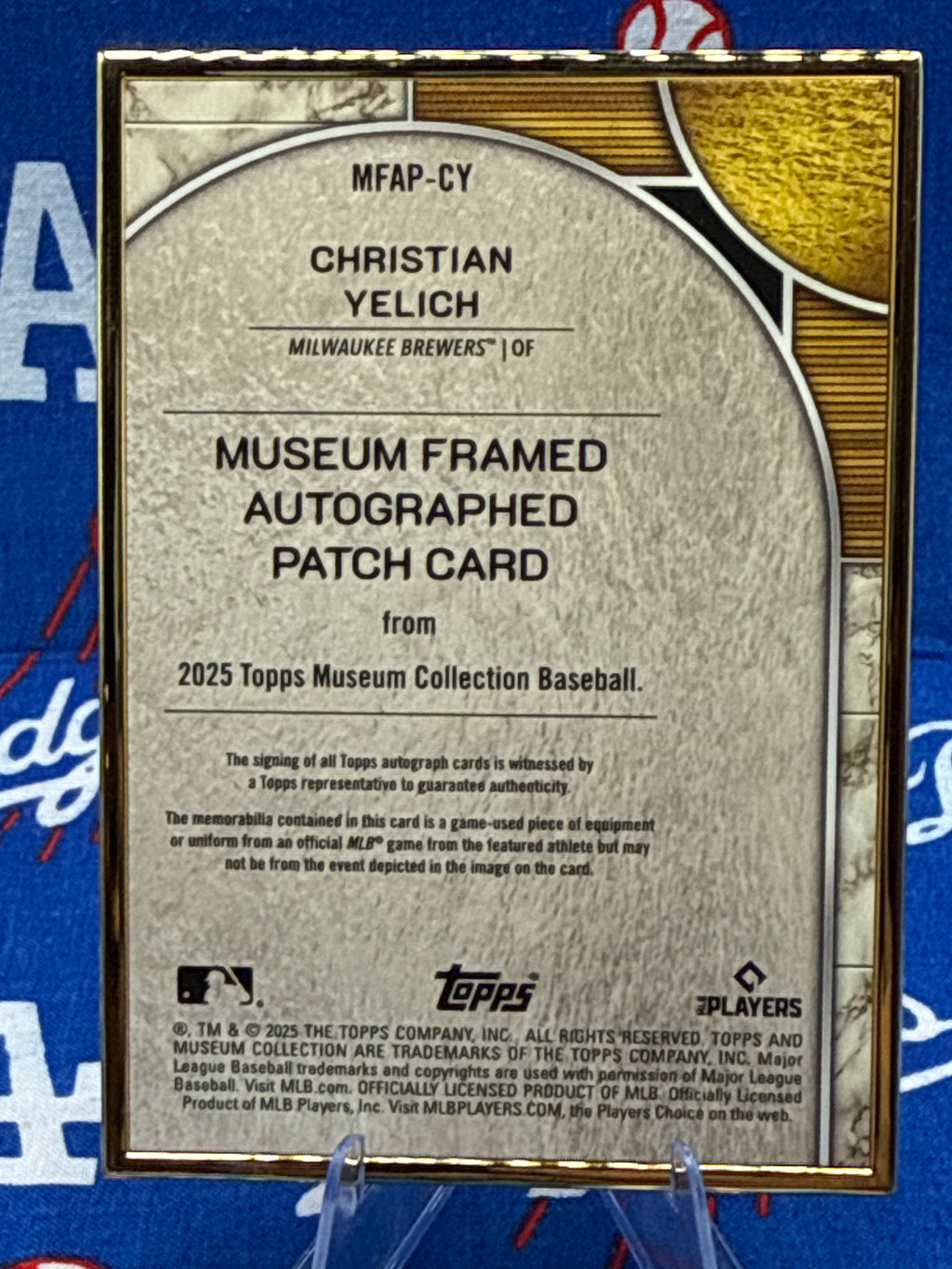 2025 Topps Museum Collection Christian Yelich Museum Framed Auto Patch MFAP-CY 06/10