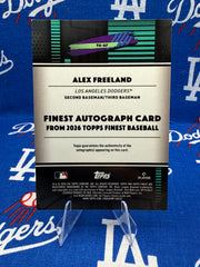 2026 Topps Finest Alex Freeland Finest Autograph RC #FA-AF Los Angeles Dodgers