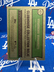 2025 Topps Heritage High Number Yoshinobu Yamamoto Clubhouse Collection Relic #CCR-YY Game-Used Jersey Dodgers 21/49