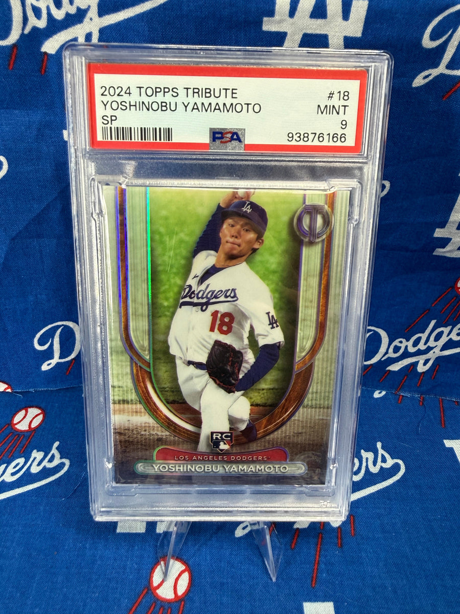2024 Topps Tribute Yoshinobu Yamamoto #18 SP Rookie Acclimation RC PSA MINT 9 Los Angeles Dodgers P