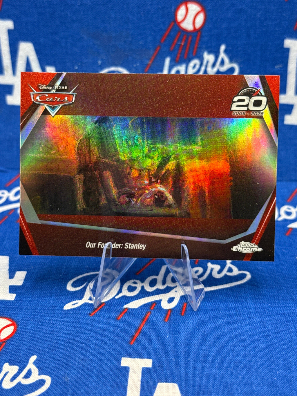 2026 Topps Chrome Disney Pixar Cars 20th Anniversary - Our Founder: Stanley #CRS-3 Red Refractor