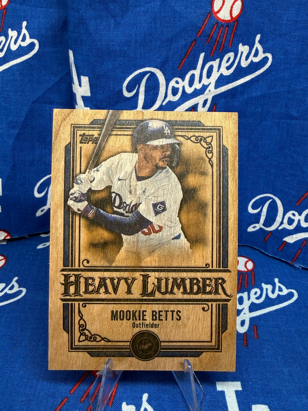 2025 Topps Heavy Lumber Mookie Betts #HL-21 Wood Card Los Angeles Dodgers