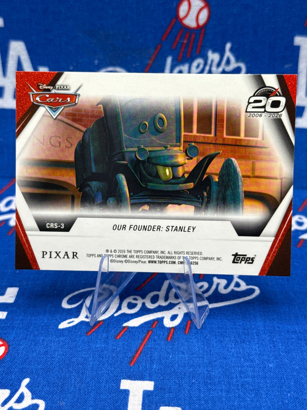 2026 Topps Chrome Disney Pixar Cars 20th Anniversary - Our Founder: Stanley #CRS-3 Red Refractor