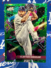 2025 Topps Chrome Clayton Kershaw Green Speckle Refractor #128 Numbered 57/75 Los Angeles Dodgers