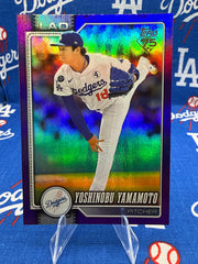 2026 Topps Series One Yoshinobu Yamamoto Purple Rainbow Foil Parallel #90 240/250 LA Dodgers