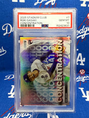 2025 Topps Stadium Club Roki Sasaki Concentration #C-7 PSA 10 GEM MINT RC