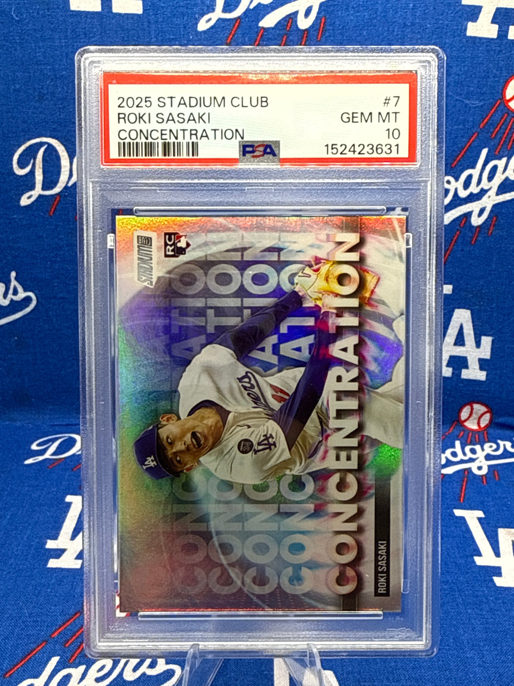 2025 Topps Stadium Club Roki Sasaki Concentration #C-7 PSA 10 GEM MINT RC