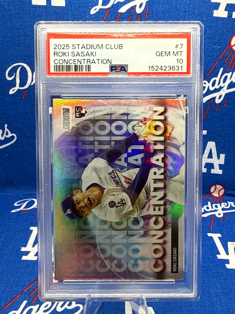 2025 Topps Stadium Club Roki Sasaki Concentration #C-7 PSA 10 GEM MINT RC
