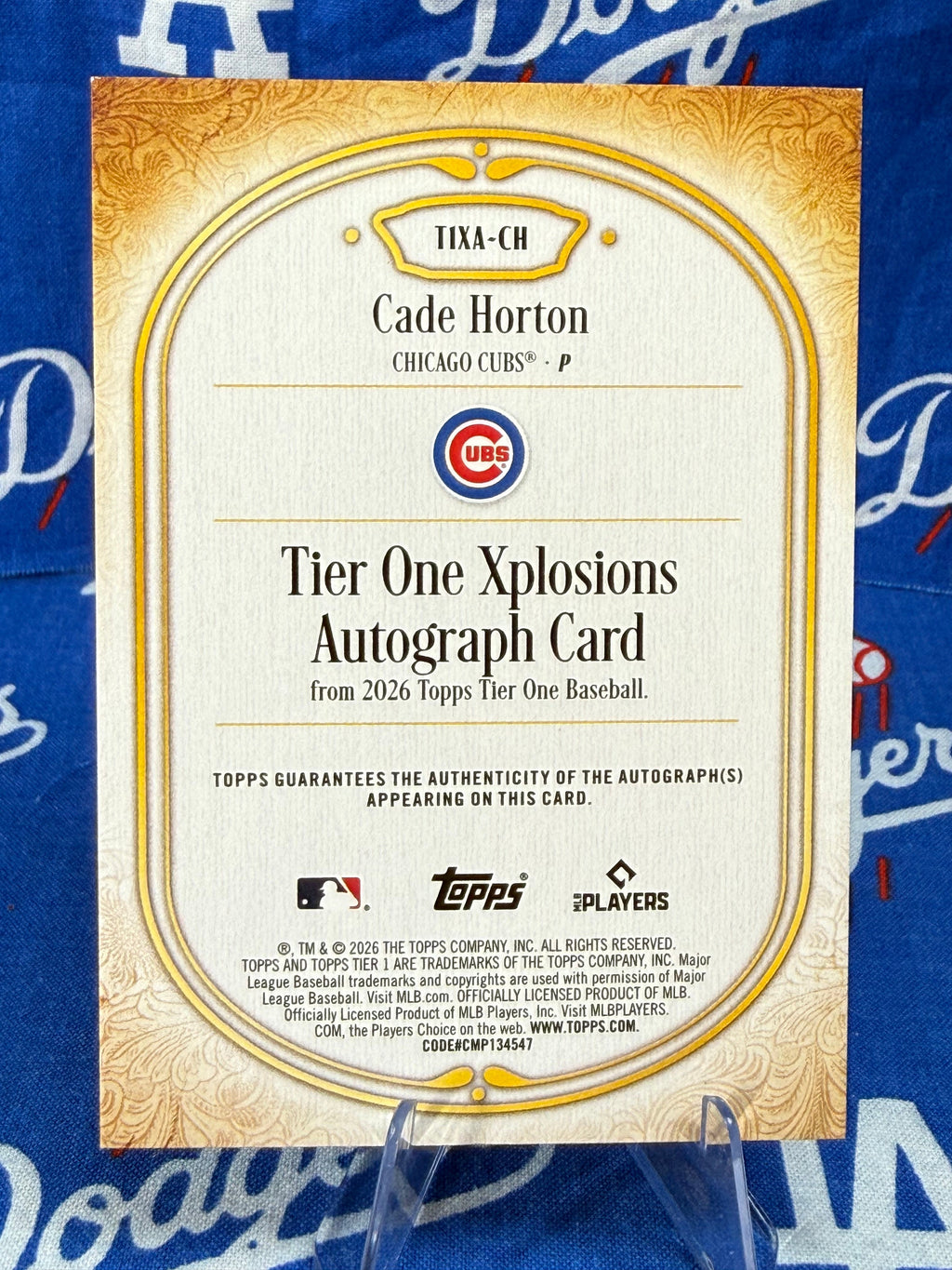 2026 Topps Tier One Cade Horton Xplosions Auto #TIXA-CH Numbered 45/99 Chicago Cubs