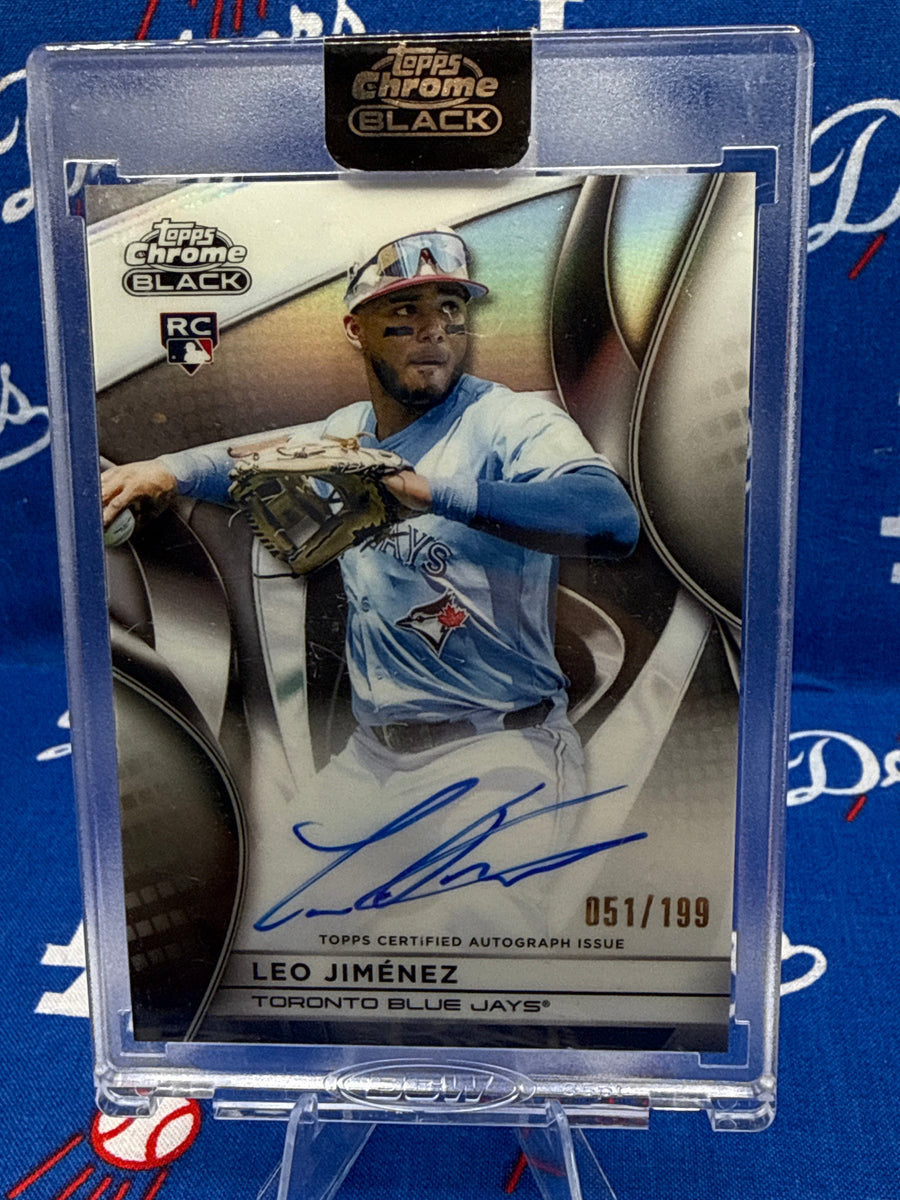 2025 Topps Chrome Black Leo Jiménez RC Auto #CBA-LJI Refractor 051/199 Blue Jays