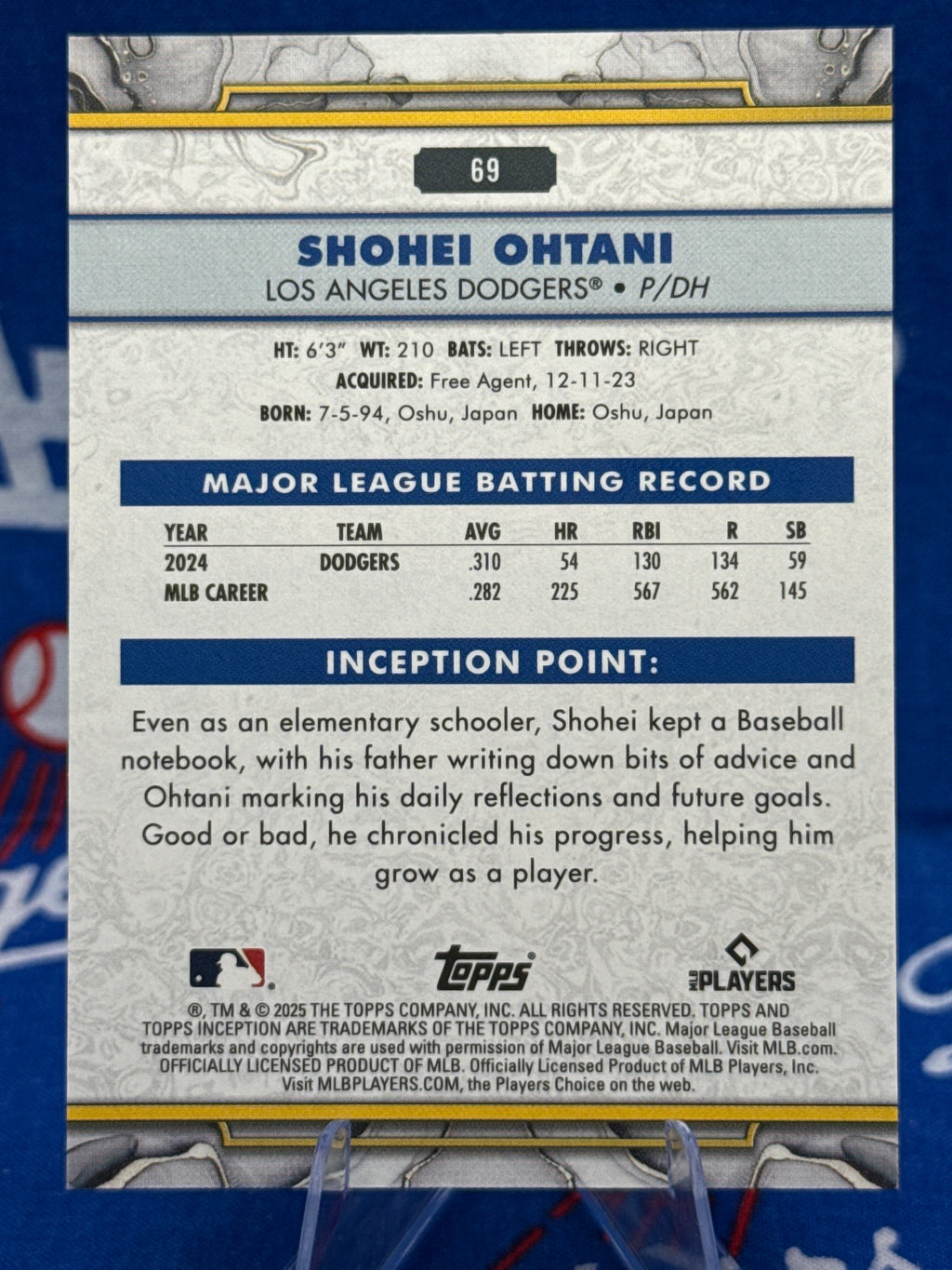 2025 Topps Inception - Shohei Ohtani #69 Los Angeles Dodgers Green Parallel