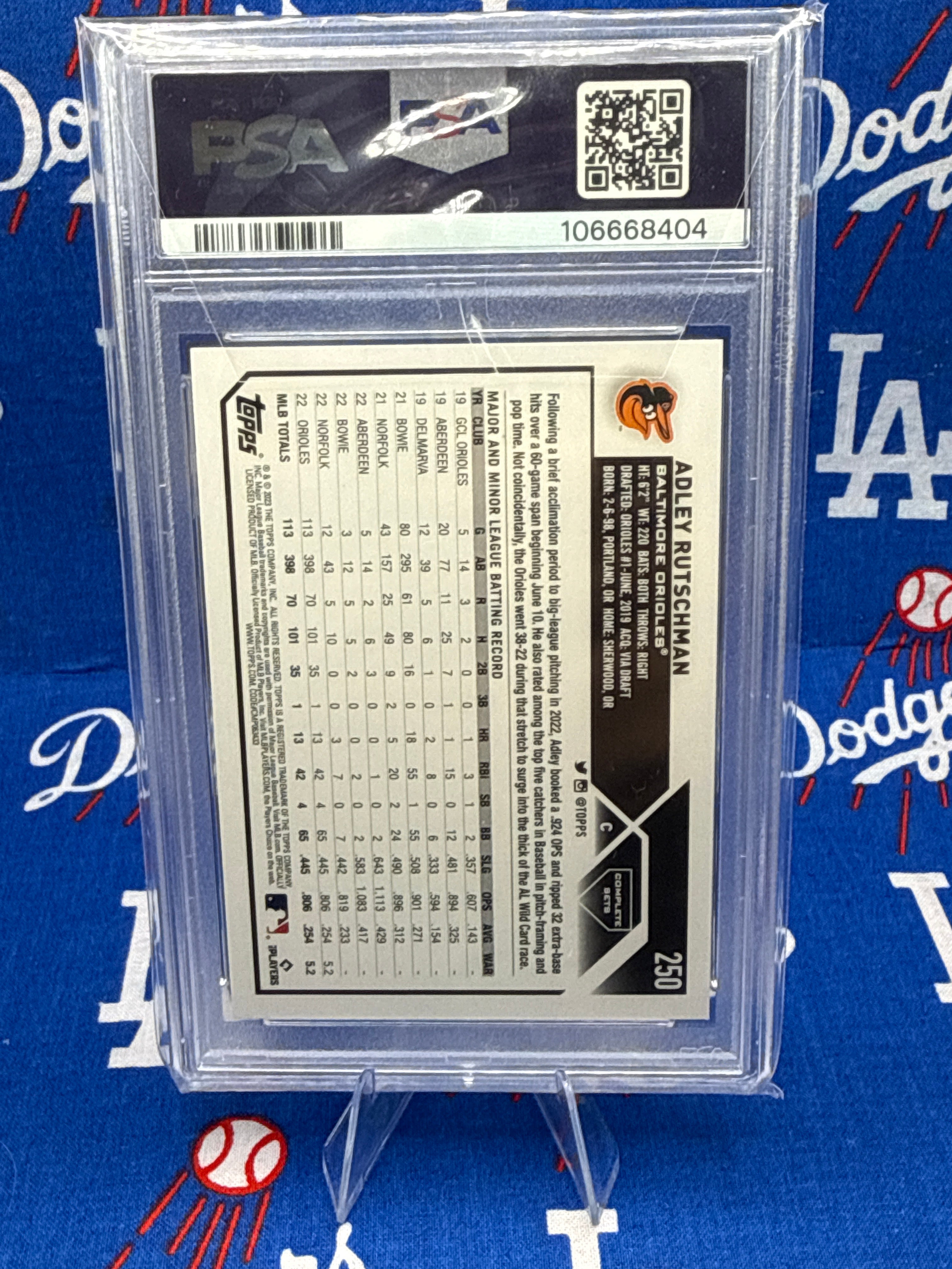 2023 Topps Complete Set #250 Adley Rutschman SP RC — PSA GEM MT 10