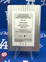 2025 Bowman Chrome Charles McAdoo Black Printing Plate 1/1 BCP-150 Toronto Blue Jays 1st Bowman