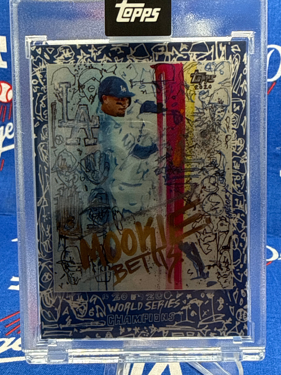 2020 Topps Presents Mookie Betts World Series Commemorative Card by Artist Gregory Siff Los Angeles Dodgers