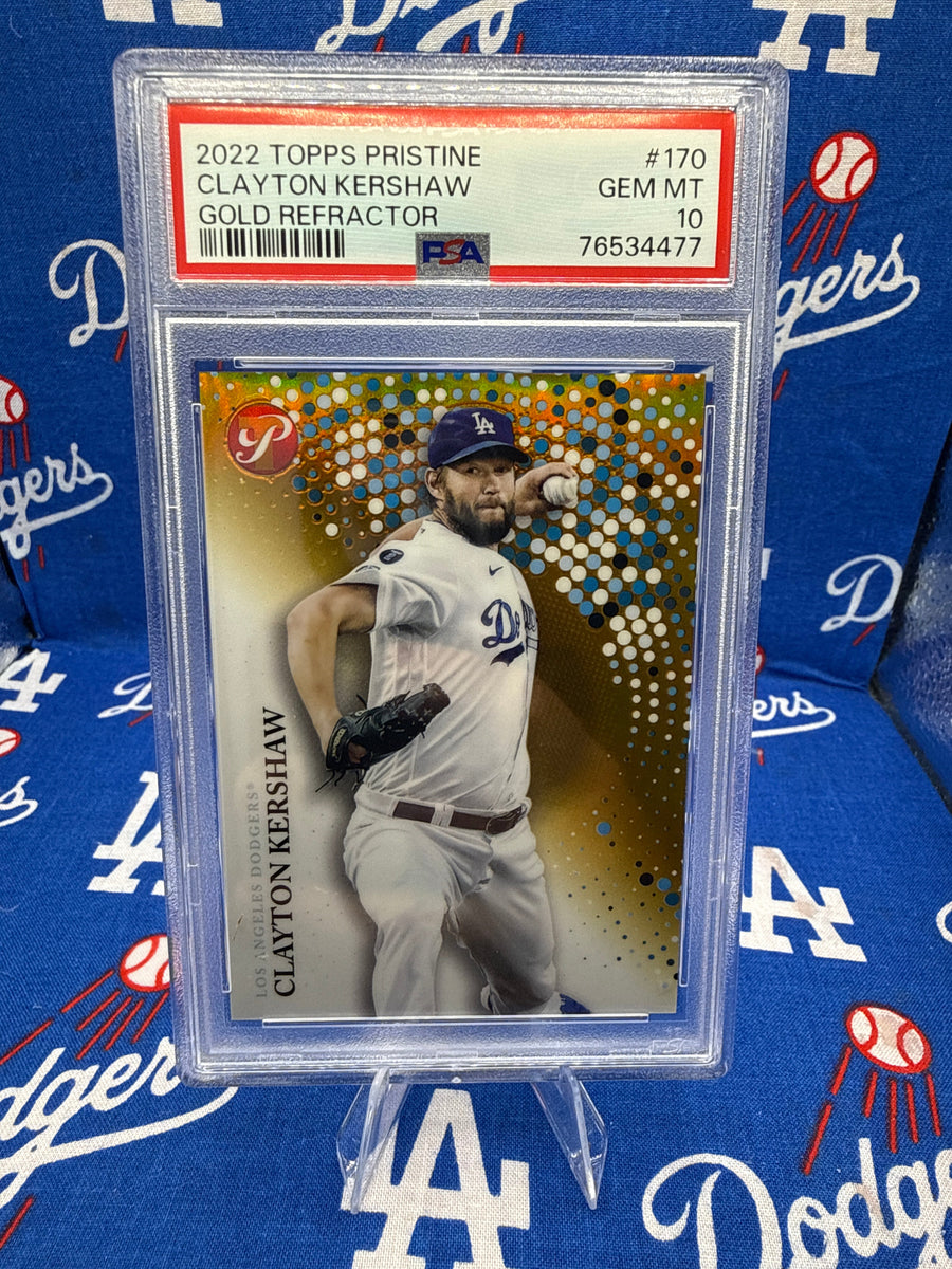 2022 Topps Pristine Clayton Kershaw #170 Gold Refractor /50 — PSA GEM MT 10 (Cert #76534477)