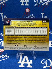 2025 Topps Series One Daulton Varsho Golden Mirror Image Variation #119 Toronto Blue Jays