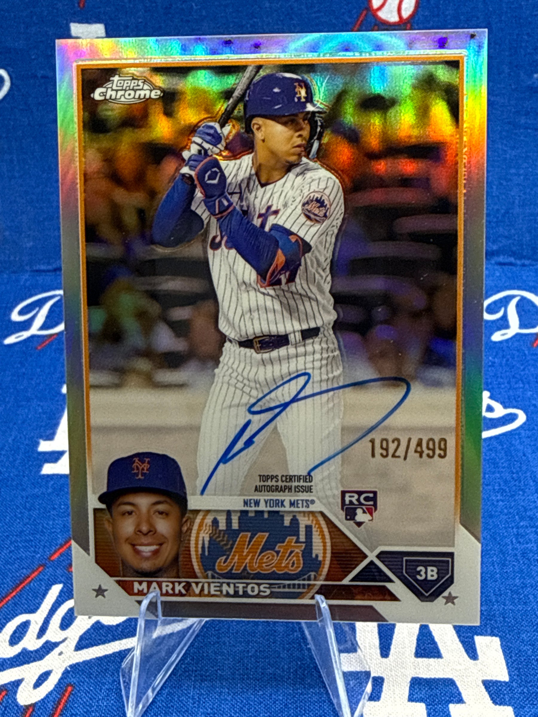 2023 Topps Chrome Mark Vientos RC Auto Refractor #RA-MV Numbered 192/499 New York Mets Raw