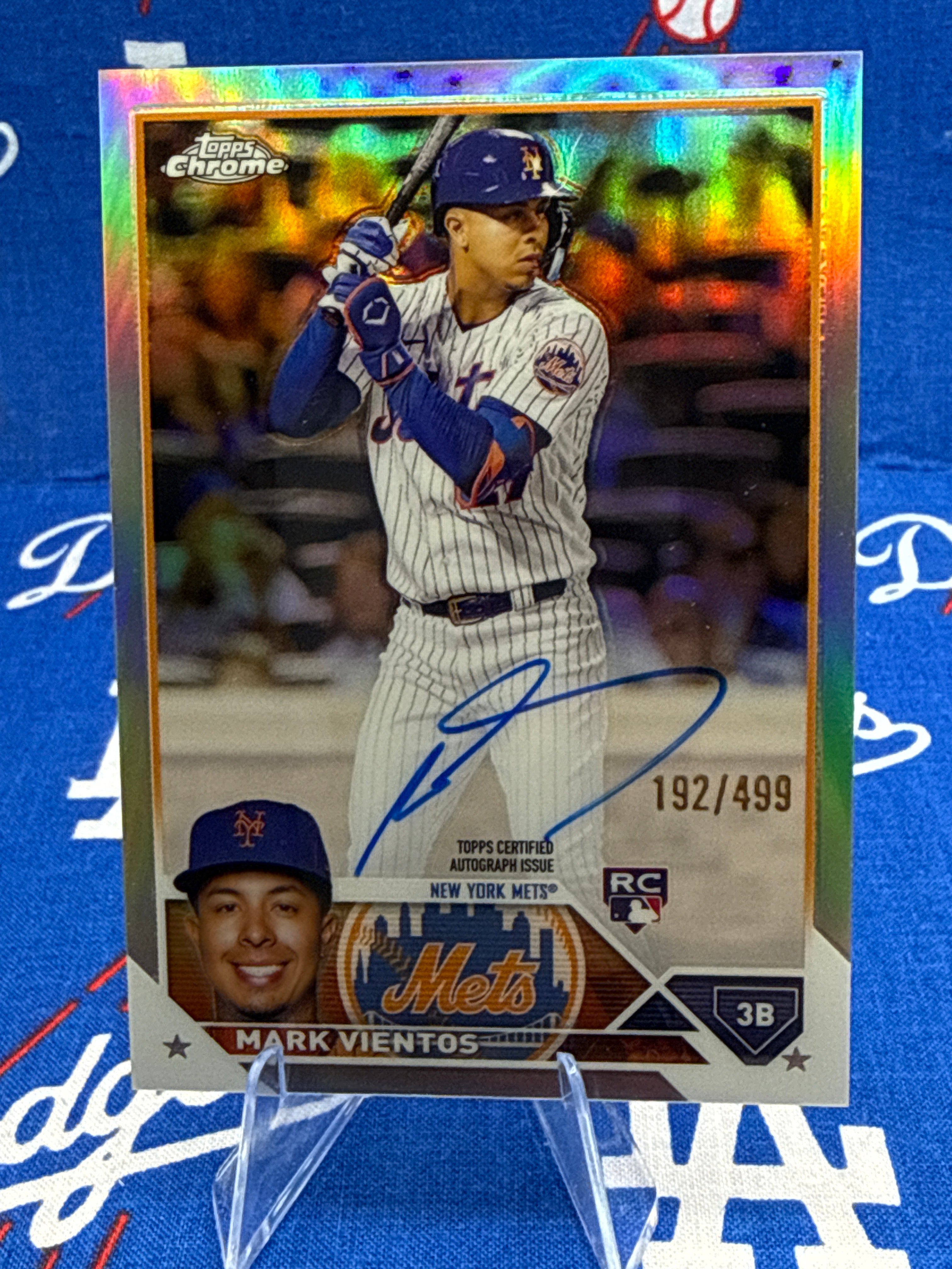 2023 Topps Chrome Mark Vientos RC Auto Refractor #RA-MV Numbered 192/499 New York Mets Raw