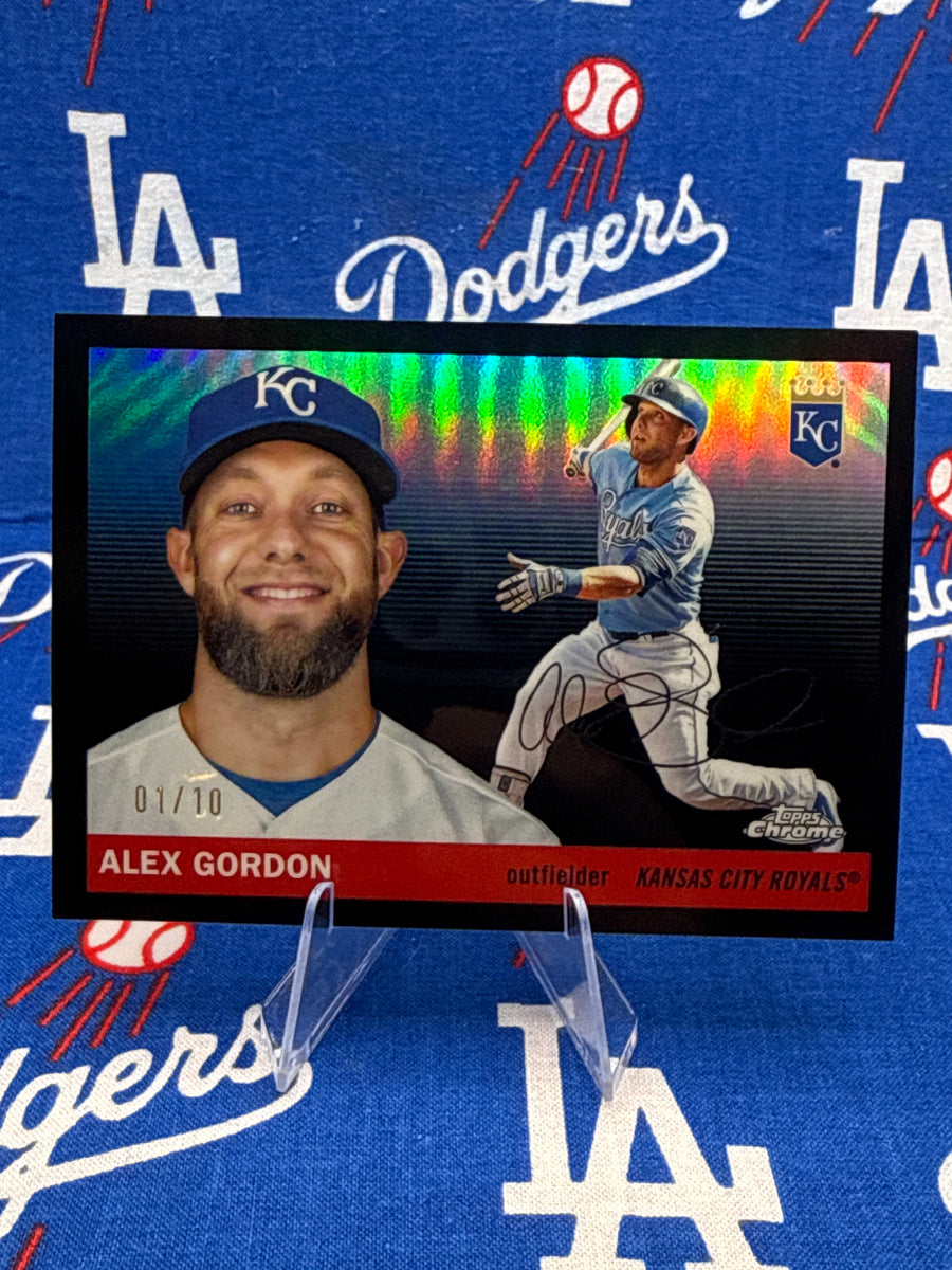 2025 Topps Chrome Black Alex Gordon #419 Black Refractor 1/10 — 1-of-10!