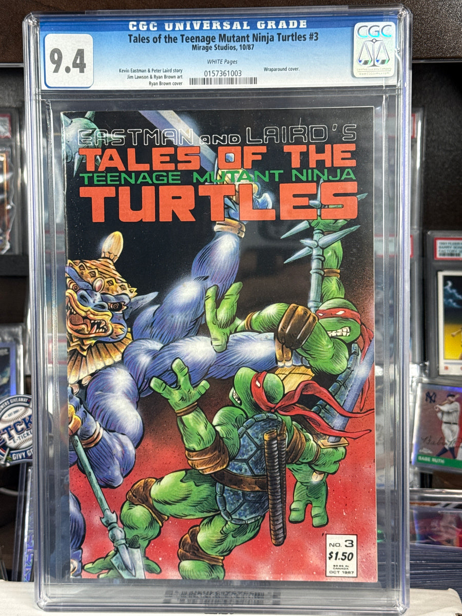 Tales of the Teenage Mutant Ninja Turtles #3 CGC 9.4 — Mirage Studios (October 1987) White Pages — Wraparound Cover