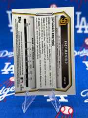 2025 Bowman Chrome Kash Mayfield Mojo Refractor Auto #BMA-KM San Diego Padres Prospect Raw