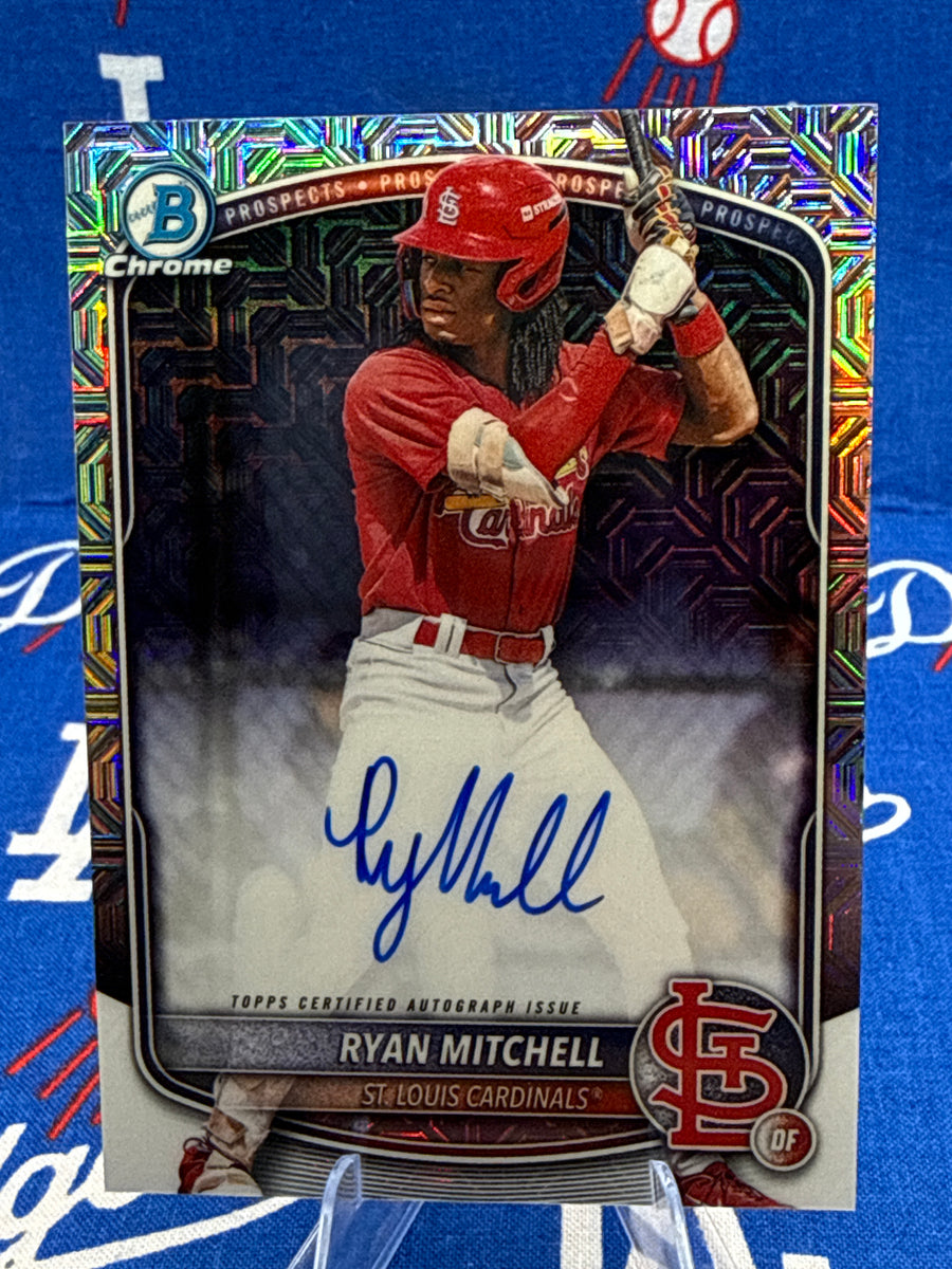 2025 Bowman Chrome Ryan Mitchell Mojo Refractor Auto #BMA-RM St. Louis Cardinals Prospect Raw