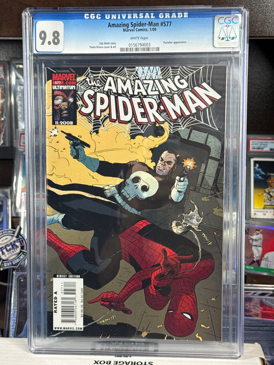Amazing Spider-Man #577 CGC 9.8 — Marvel Comics (January 2009) White Pages — Punisher Appearance