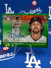2025 Topps Chrome Platinum Daniel Schneemann RC Auto Green Sparkle /75 #CPA-DSCH