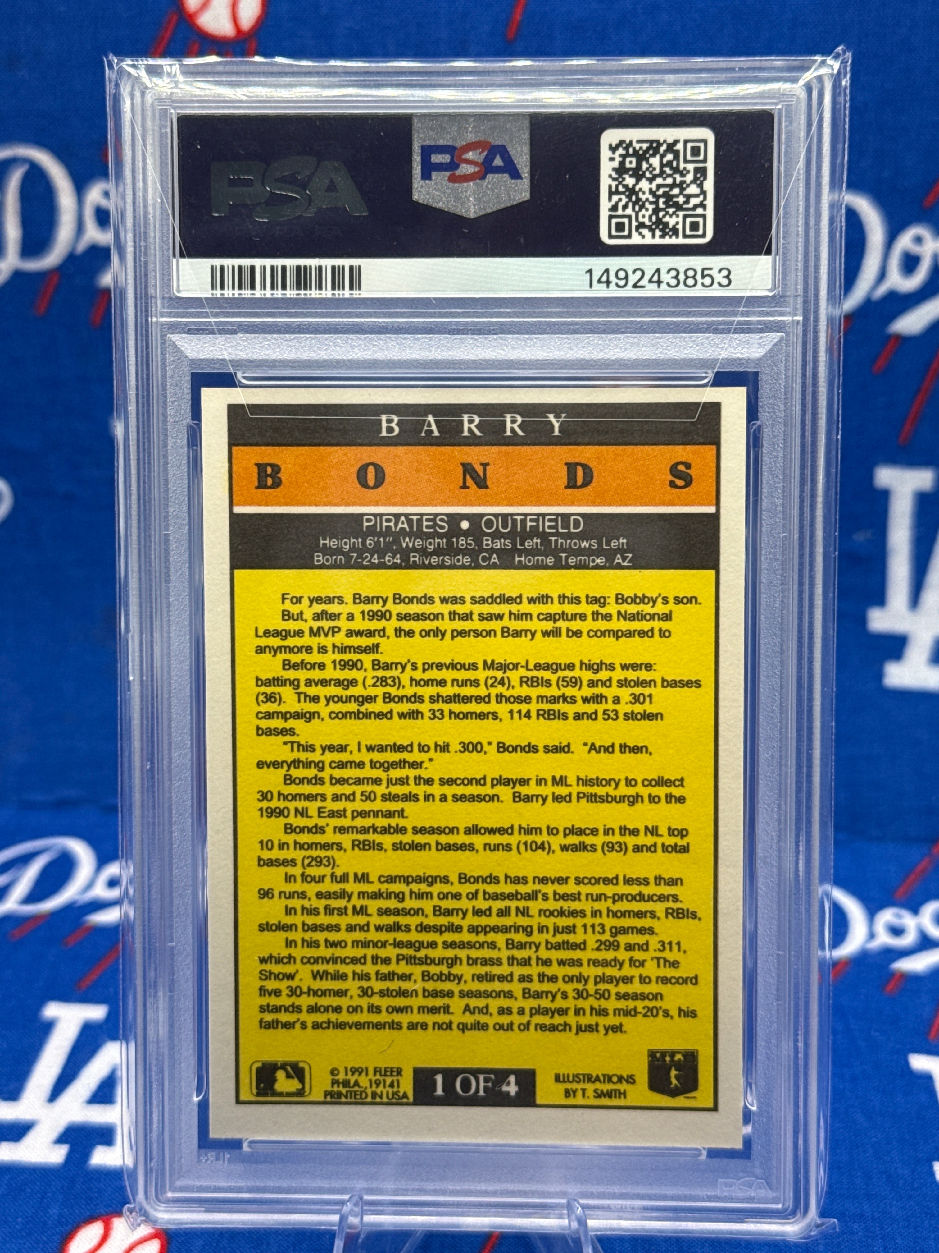 1991 Fleer Pro-Visions Barry Bonds Factory Set #1 of 4 PSA 9 MINT