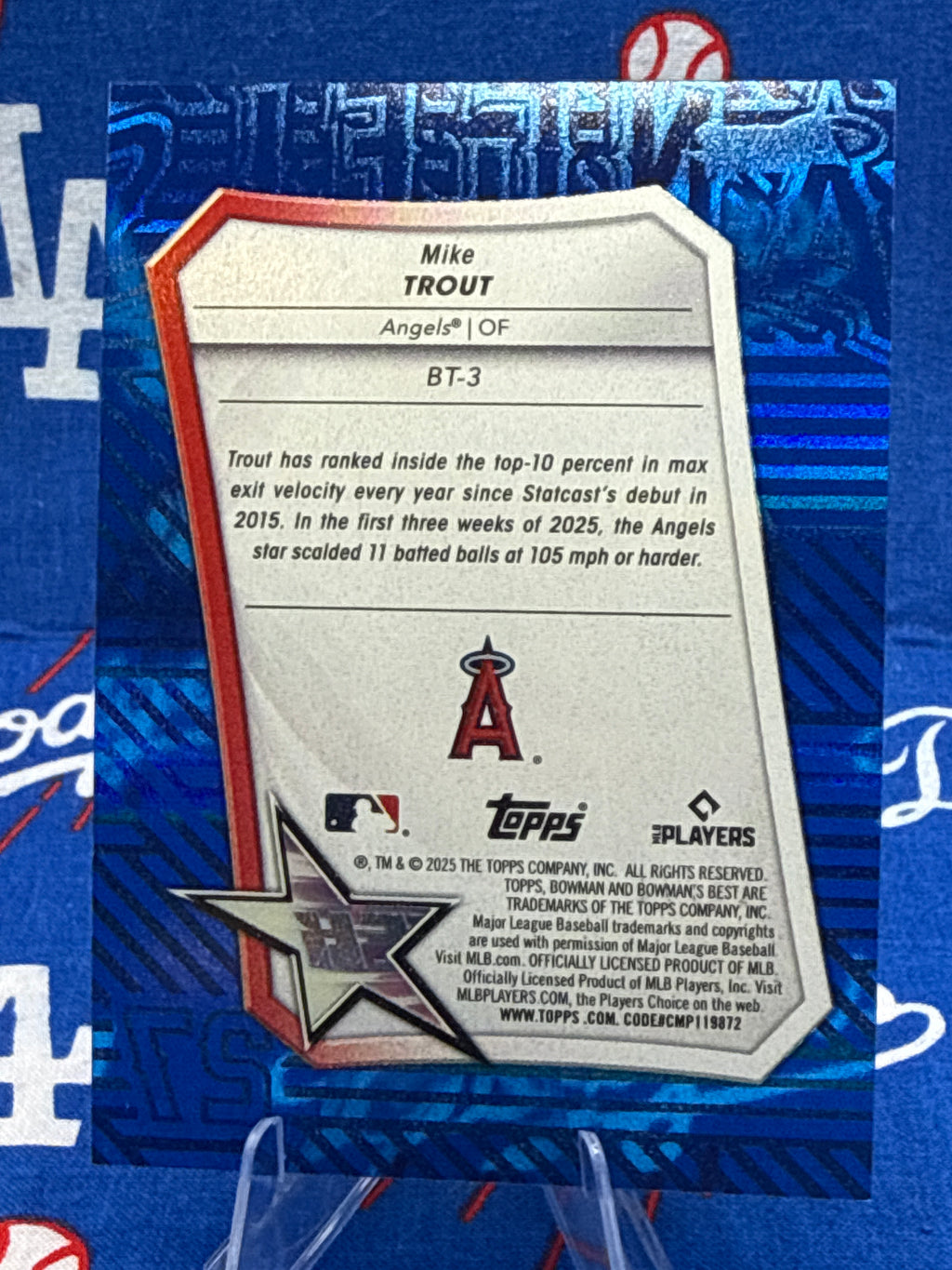 2025 Bowman's Best Mike Trout Best-Tek #BT-3 Serial Numbered /75 Los Angeles Angels