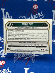 2025 Bowman Chrome Braden Nett 1st Bowman Gold Shimmer Refractor #BCP-137 35/50 Athletics