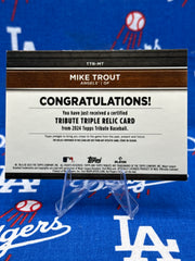 2024 Topps Tribute Mike Trout Tribute Triple Relic TTR-MT 25/25