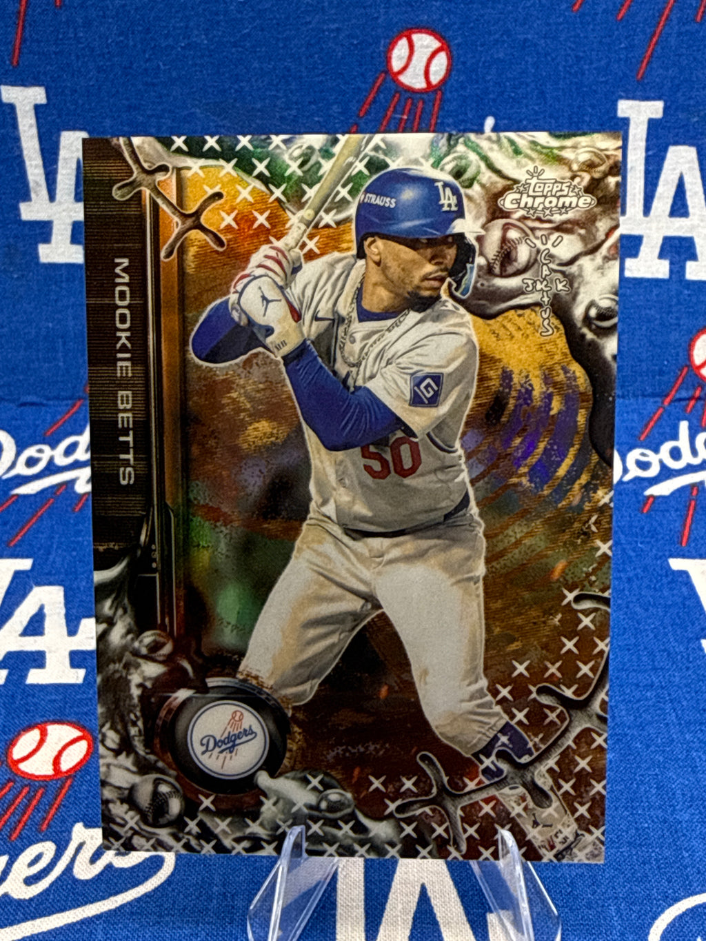 2025 Topps Chrome Mookie Betts Cactus Jack Insert #47 Los Angeles Dodgers Raw