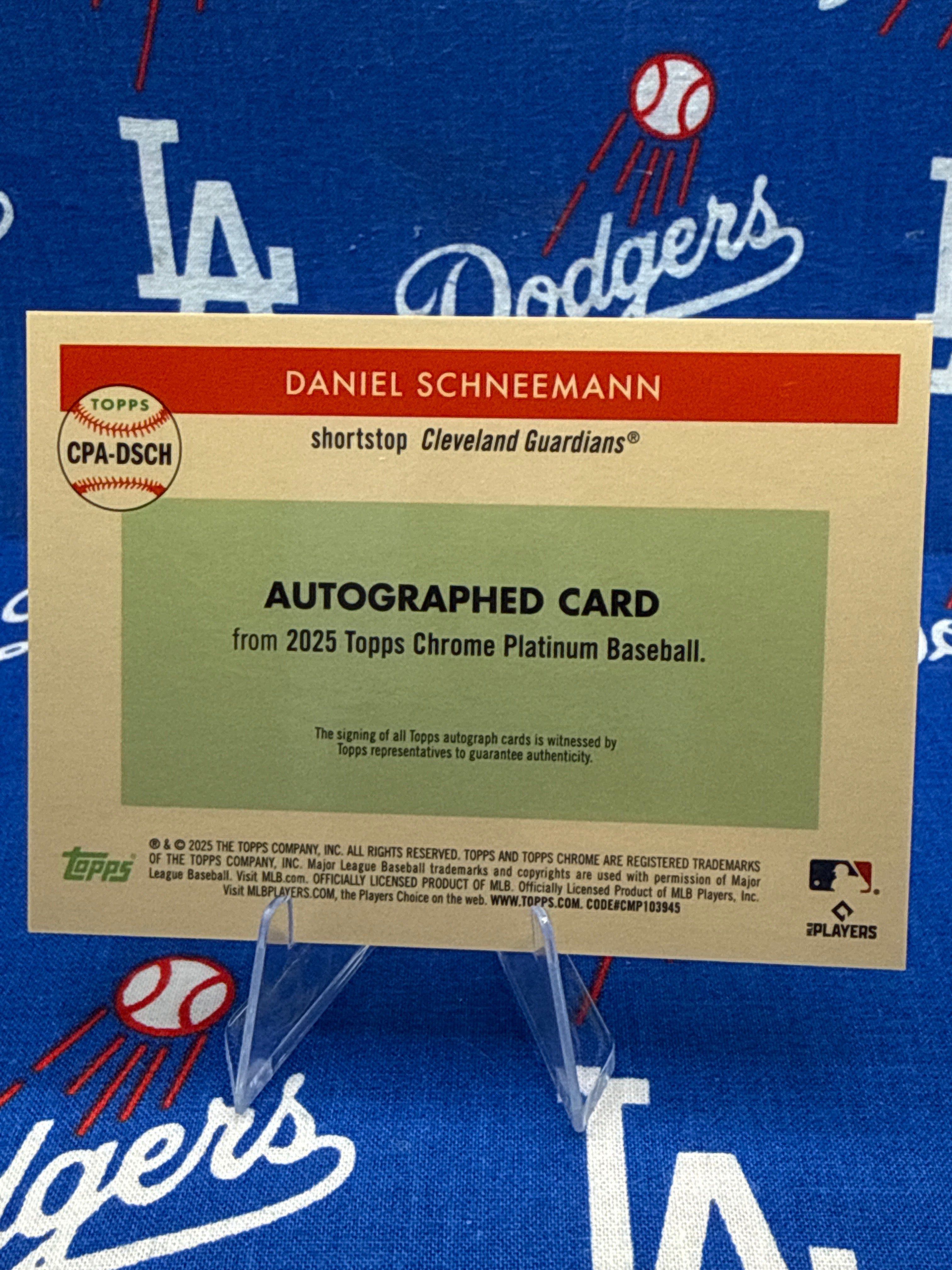 2025 Topps Chrome Platinum Daniel Schneemann RC Auto Green Sparkle /75 #CPA-DSCH