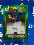 2025 Bowman Chrome Brailyn Antunez 1st Bowman Auto Green Refractor #CPA-BA 73/99 Milwaukee Brewers