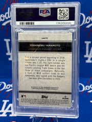 2024 Topps Tribute Yoshinobu Yamamoto LG Inauguration Auto-Orange #14/25 PSA 10 Gem Mint