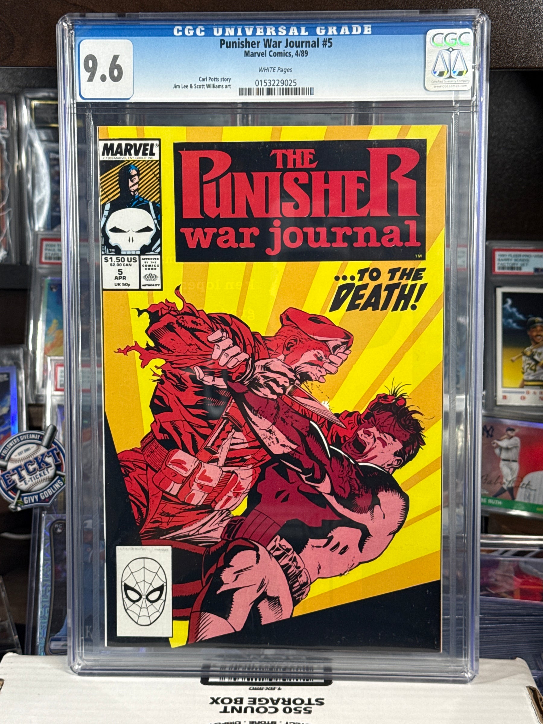 Punisher War Journal #5 CGC 9.6 — Marvel Comics (April 1989) White Pages — Jim Lee Art