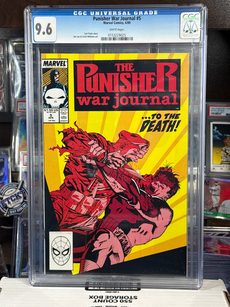 Punisher War Journal #5 CGC 9.6 — Marvel Comics (April 1989) White Pages — Jim Lee Art