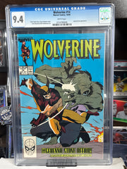 Wolverine #14 CGC 9.4 NM — Marvel Comics (October 1989) White Pages — Jessica Drew Appearance — Nowlan Cover