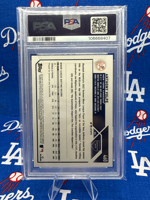 2023 Topps Complete Set #460 Anthony Volpe SP RC PSA 10 GEM MINT